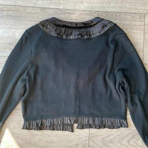 Fresh Fx Beaded Ruffles Open Front Cropped  Cardigan - Picture 13 of 14